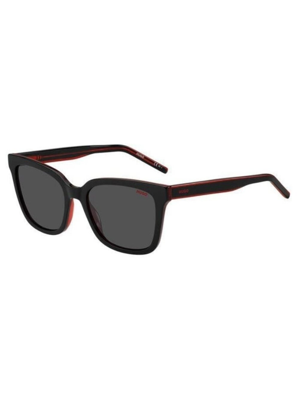 New Authentic Hugo Boss Womens Black and Red Square Acetate Sunglasses